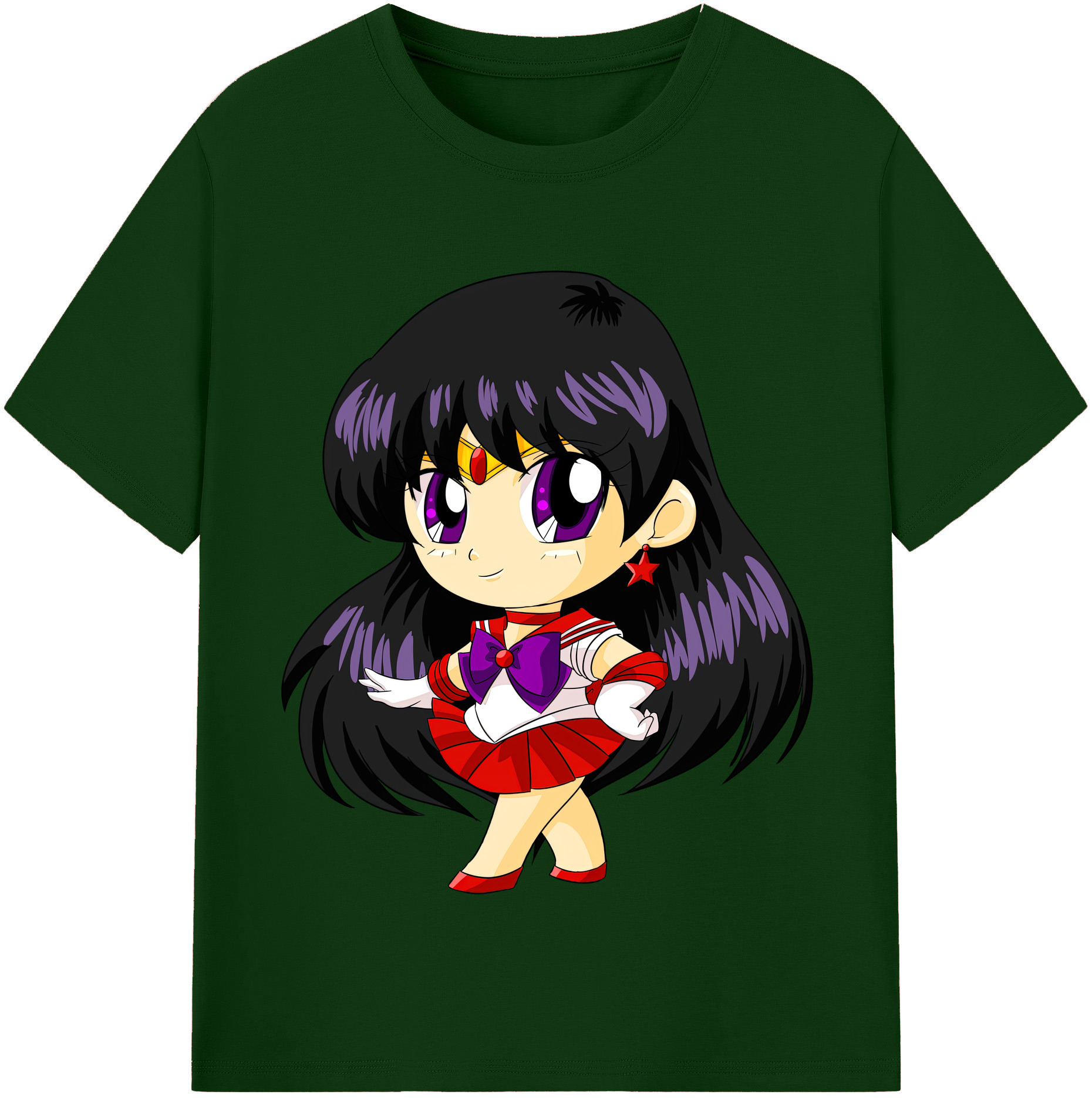 （画像用） 美少女戦士セーラームーン 火野レイ ひの レイ Sailor Moon Hino Rei （セーラーマーズ,Sailor Mars） 綿100％半袖Tシャツ（フロントプリント）